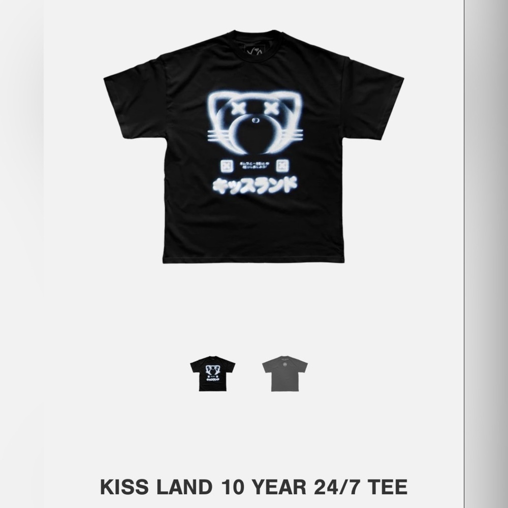 The Weeknd’s official “Kiss Land” 10 year anniversary tshirt. “24/7”